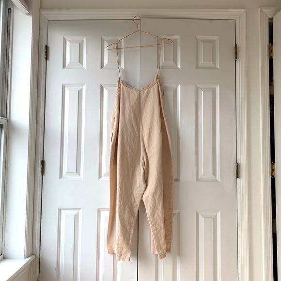 Ali Golden Jumpsuit in raw silk, pink size large - Picture 3 of 5